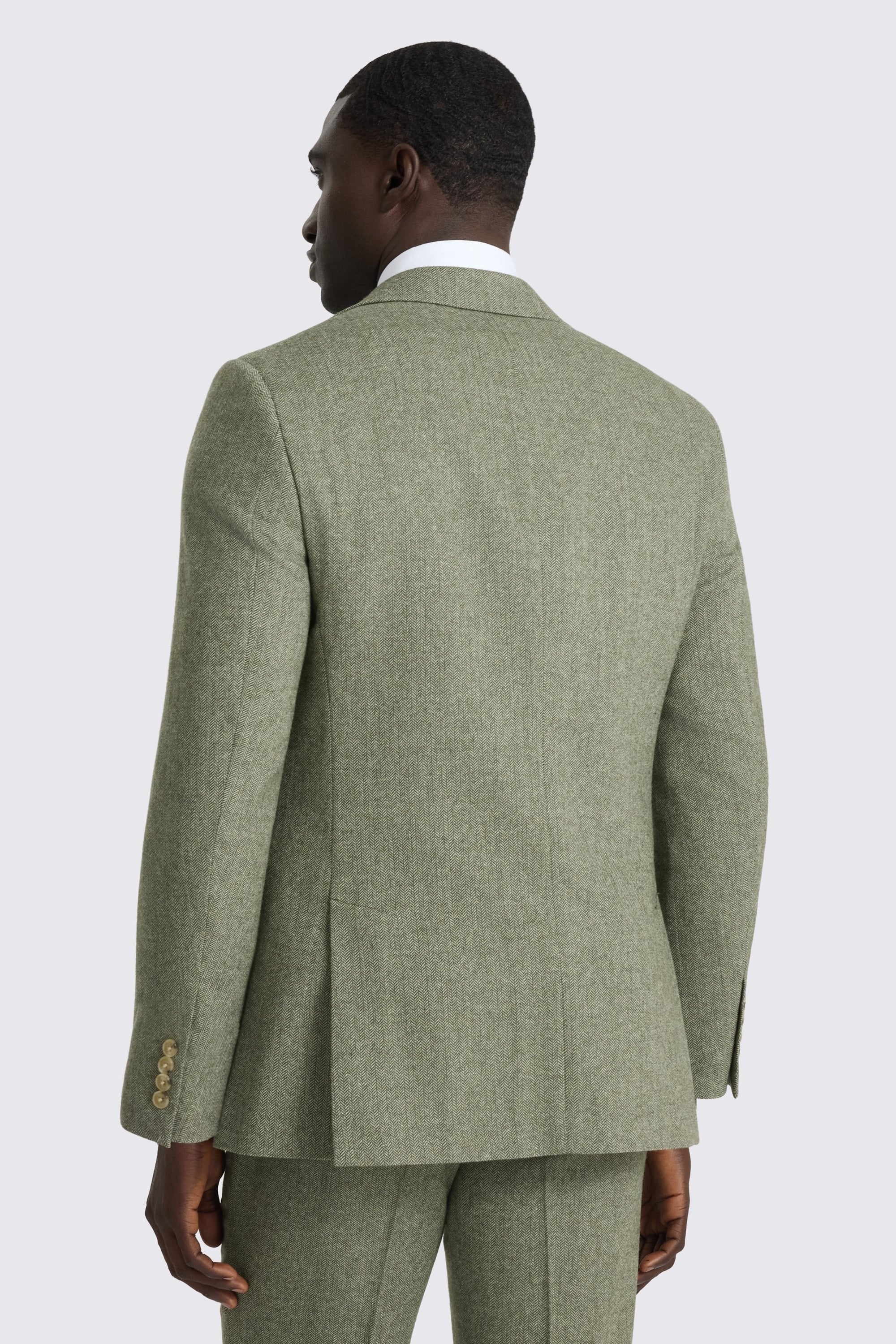 Tailored Fit Sage Herringbone Suit