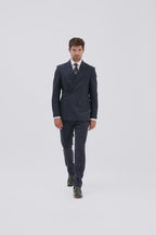 Slim Fit Navy Puppytooth Suit