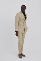 Italian Tailored Fit Latte Twill Suit