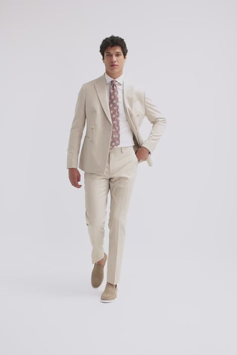 Slim Fit Camel Suit
