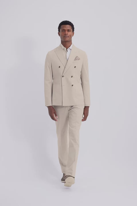 Slim Fit Light Camel Cotton Suit