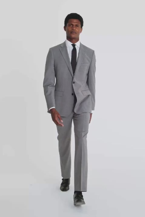 Tailored Fit Light Grey Marl Performance Suit