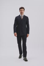 Italian Tailored Fit Navy Puppytooth Suit