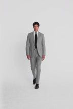 Tailored Fit Grey Stretch Suit