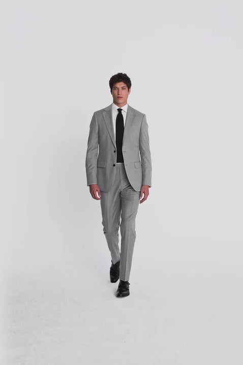 Tailored Fit Grey Stretch Suit