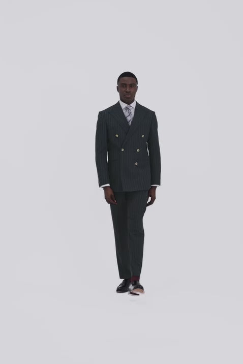 Tailored Fit Navy Stripe Suit