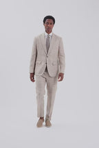 Tailored Fit Oatmeal Linen Suit