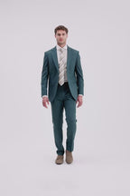 Tailored Fit Teal Flannel Suit