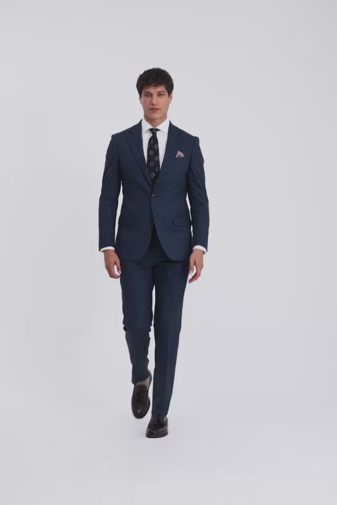 Tailored Fit Blue Flannel Suit