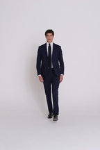 Slim Fit Navy Check Suit