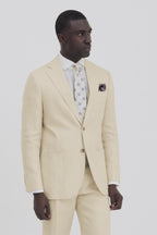 Tailored Fit Neutral Twill Linen Suit